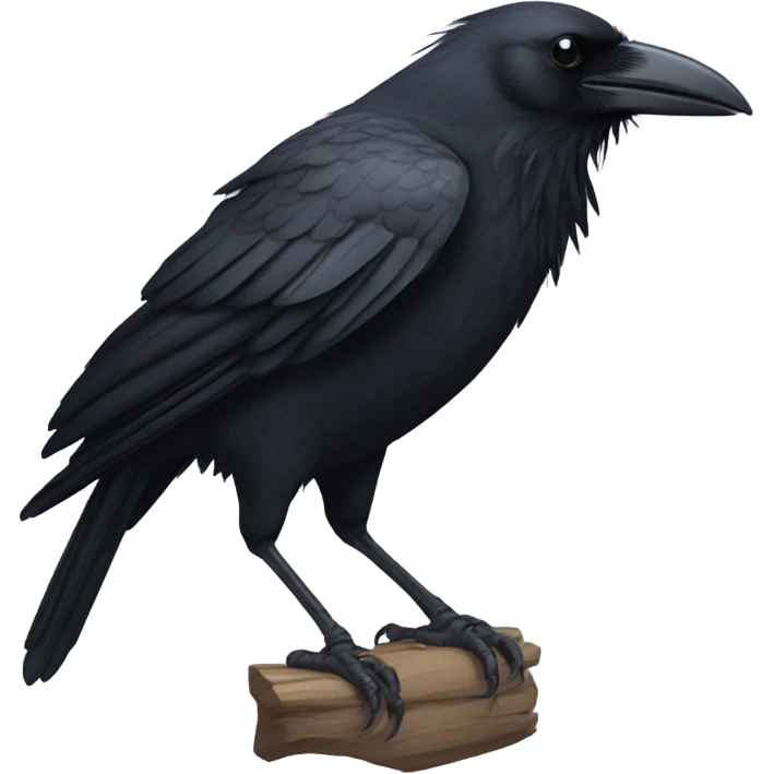 mullet hairdo on a crow emoji