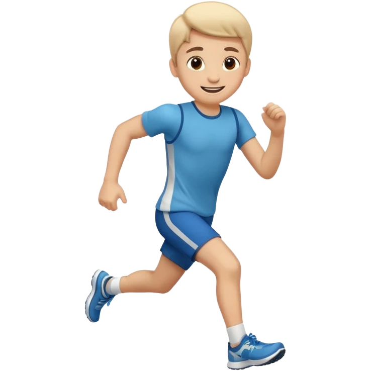 High resolution of ful body kid running  emoji