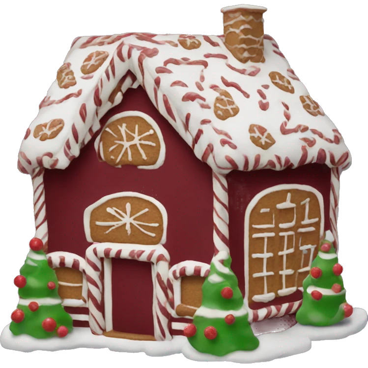 Burgundy gingerbread house emoji