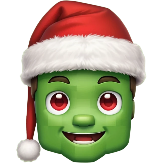 minecraft creeper with santa hat emoji