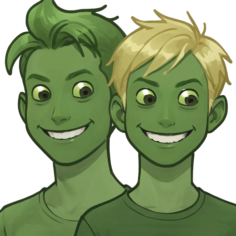 blonde boys in outdoor smiles emoji