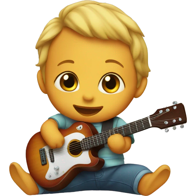 Baby playing guitar emoji