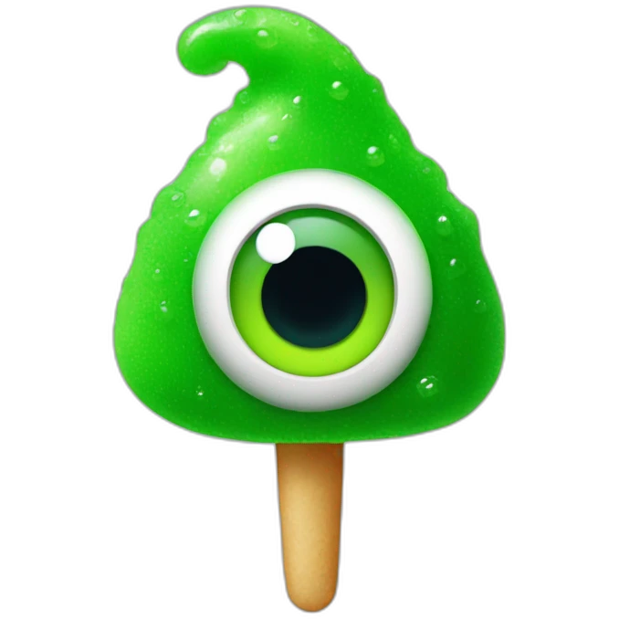 Green gumdrop candy with eyes  emoji