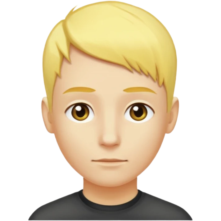 Gözlük yok saçları sarı renk sağ taraf saç kesimi sıfır emoji