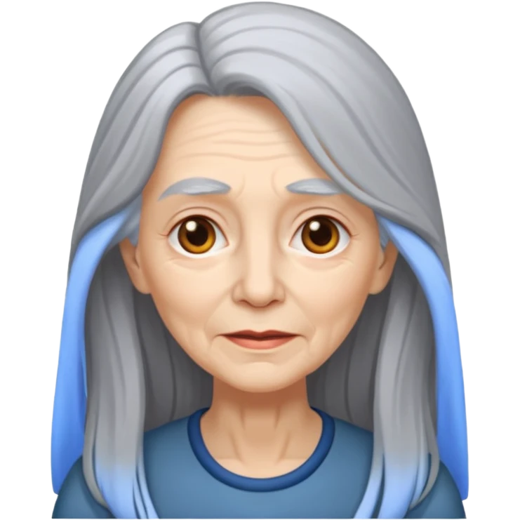 eldelry woman long hair emoji