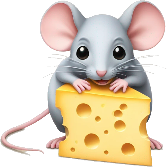tiny mice eating a block of cheese  emoji