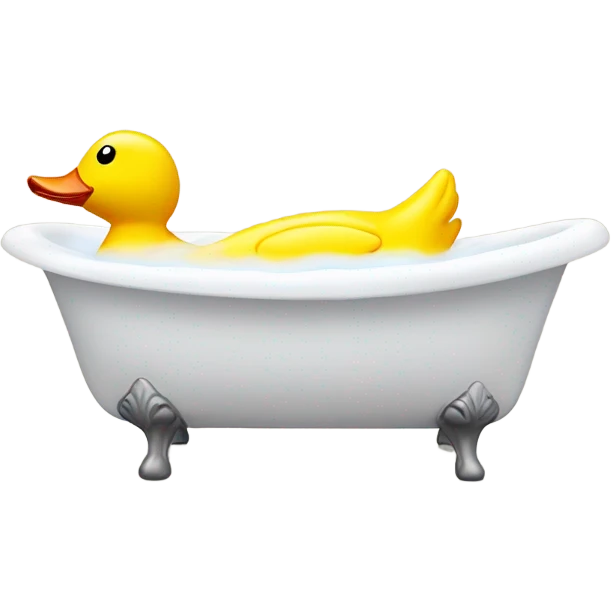 Bathtub with rubber duck emoji