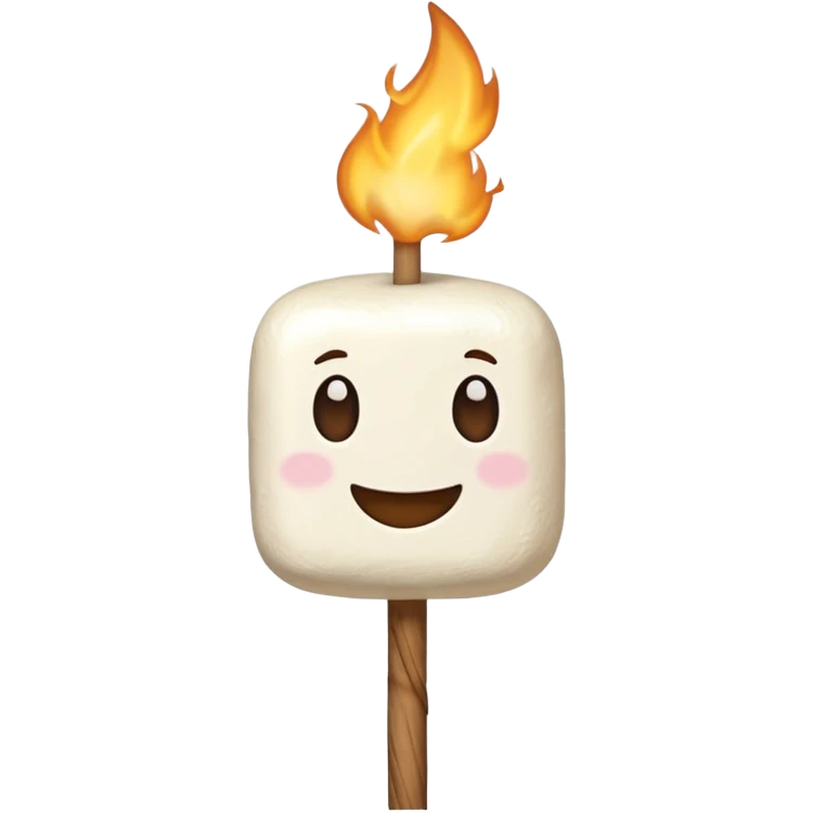 camping fluffy marshmallow stick emoji