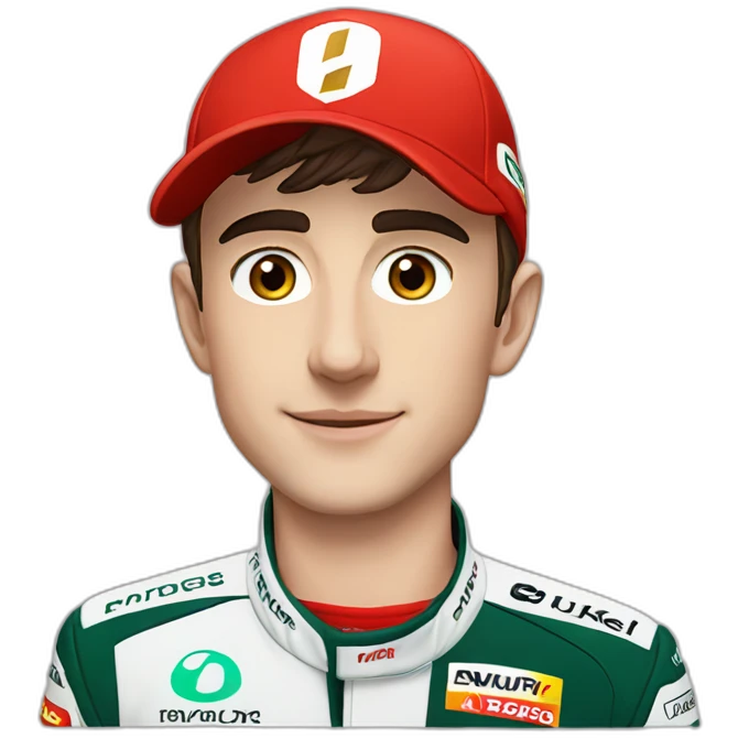 Charles Leclerc with a winning formula 1 cap emoji
