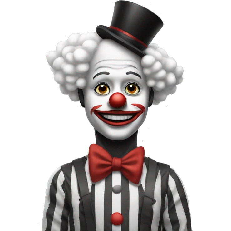 black and white clown emoji