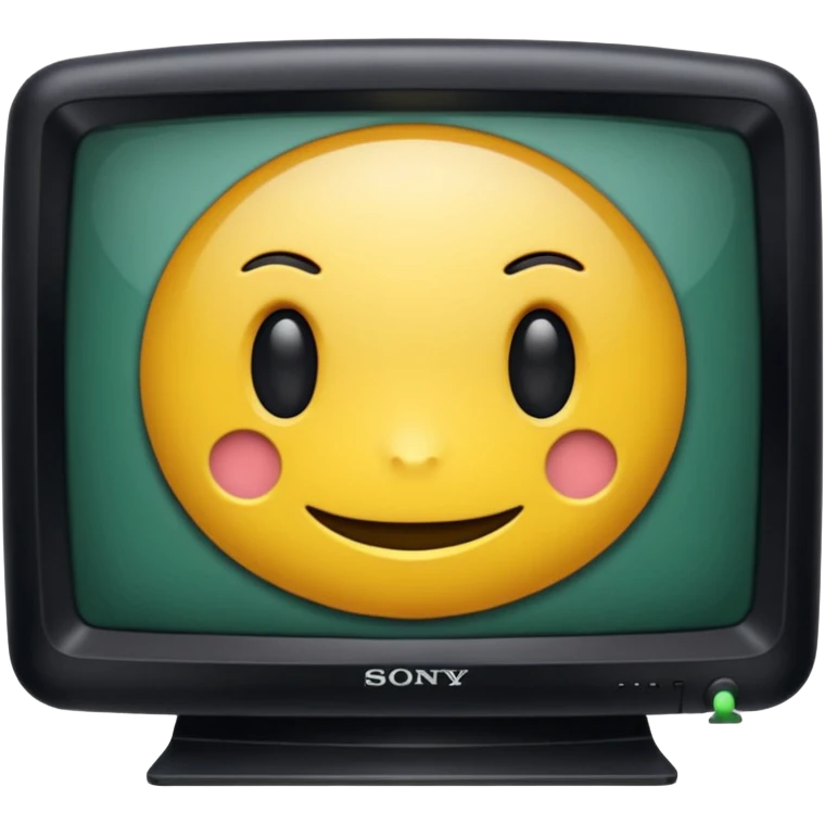 старый черный телевизор Sony с ярко зеленым пиксельным экраном  emoji