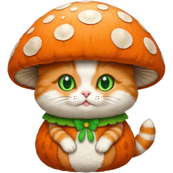Cat in mushroom costume emoji