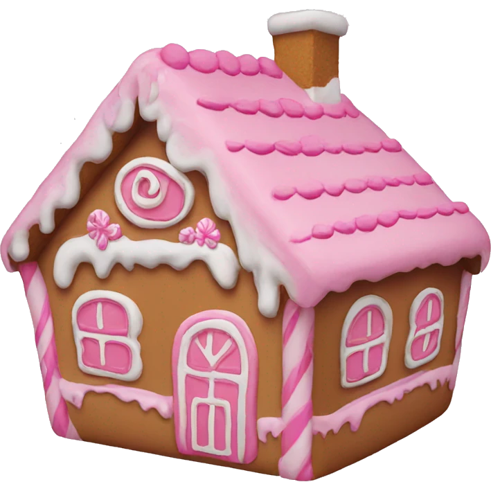 Pink gingerbread house emoji