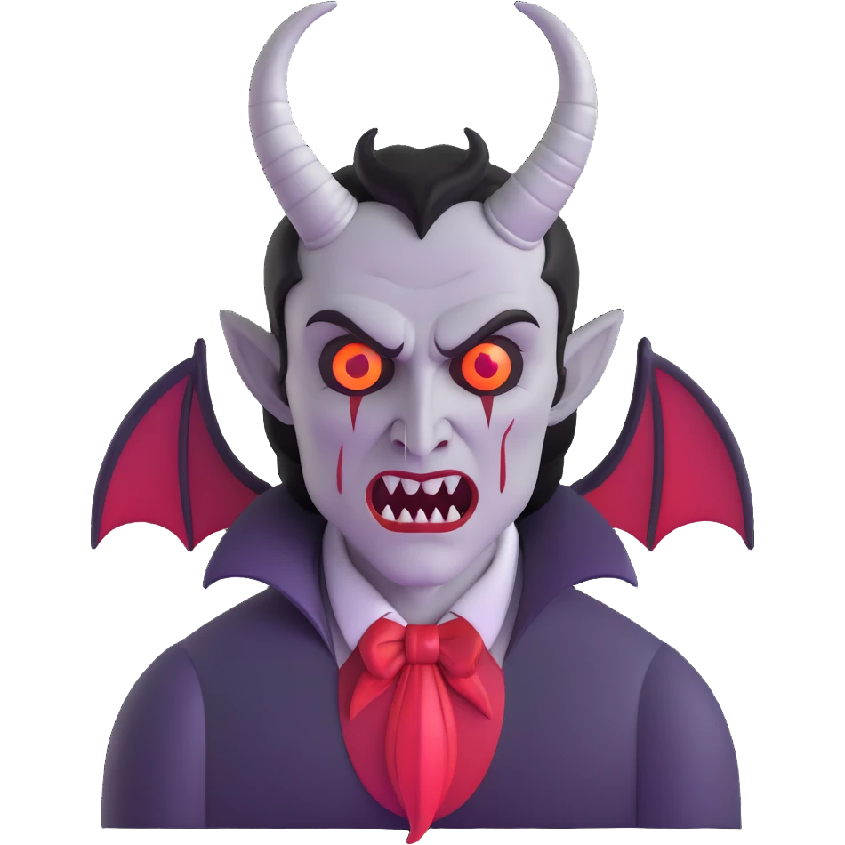 Vampire with demonic horns emoji