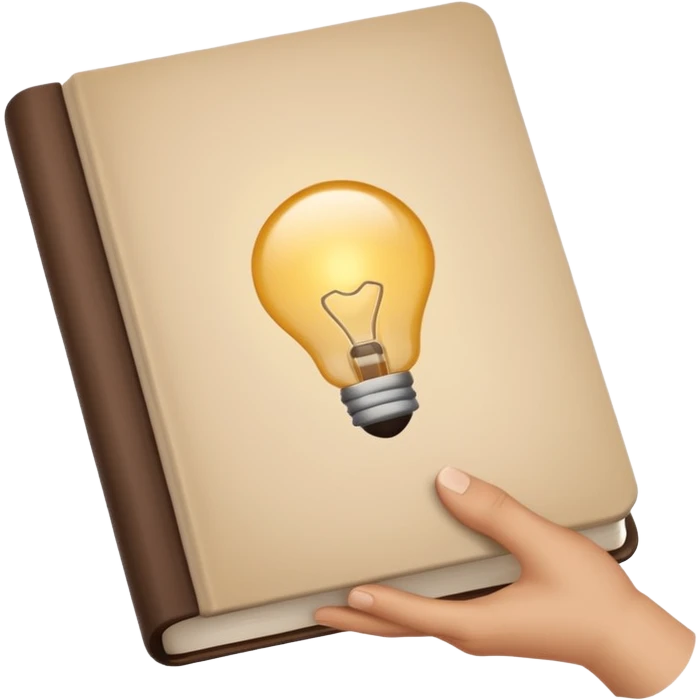The hand holds the book emoji