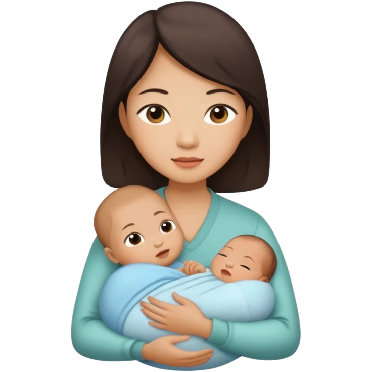 A Chinese mother with her newborn. emoji