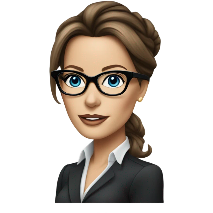 Hyper Realistic photo Kate Beckinsale blue eyes wearing glasses in a business meeting high fashion  emoji