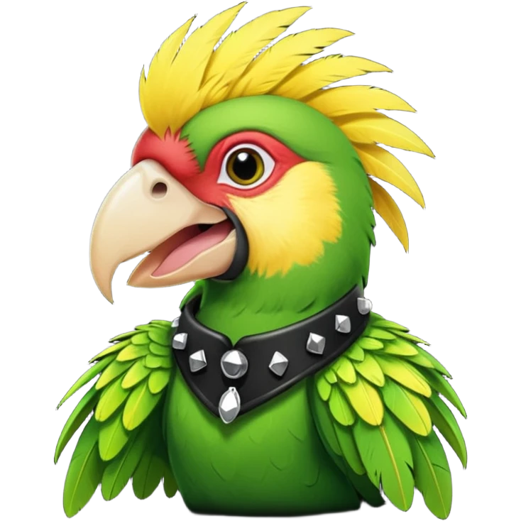 punk parrot vocalist singing emoji