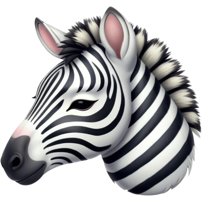 Meme-Worthy Cute Sleeping Zebra Portrait Emoji, Head resting peacefully with a contented smile, showcasing a lean, graceful build and a luxuriously soft striped Fur, eyes shut in a serene, restful nap, Simplified yet hilariously adorable features, highly detailed, glowing with a soft, drowsy light, high shine, relaxed and utterly lovable, stylized with an air of playful laziness, bright and heartwarming, soft glowing outline, capturing the essence of a comically sleepy zebra, so meme-worthy it feels like it could instantly become the next viral sensation of adorable slumber! emoji