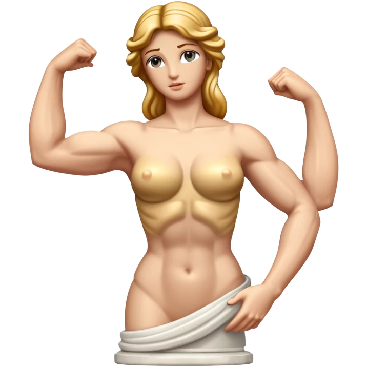 Venus de Milo statue with muscular arms and chest muscles emoji