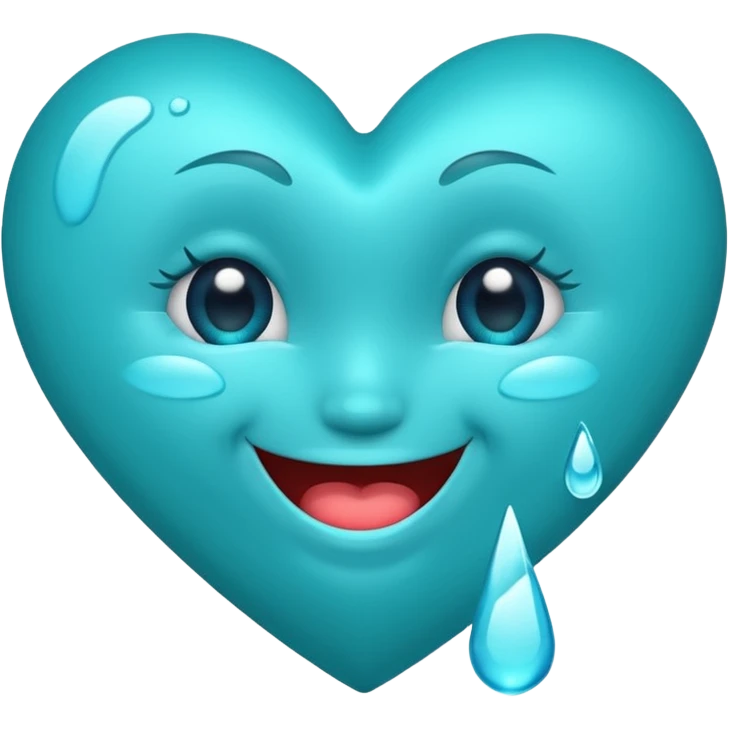 Teal heart laughing with tears emoji