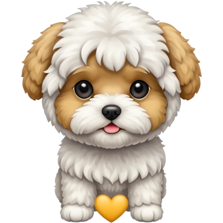 maltipoo white a little bit dirty  emoji