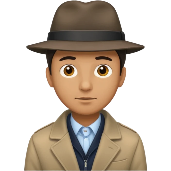 Man with a hat and jacket that can't talk emoji