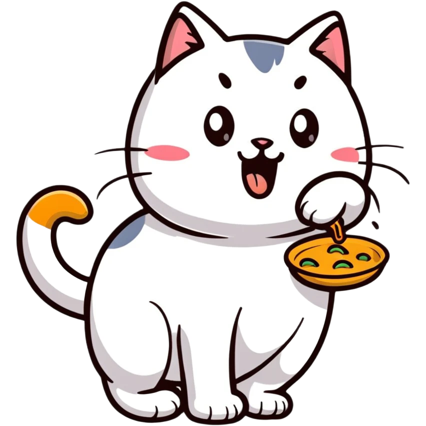cat dropping food from its mouth emoji