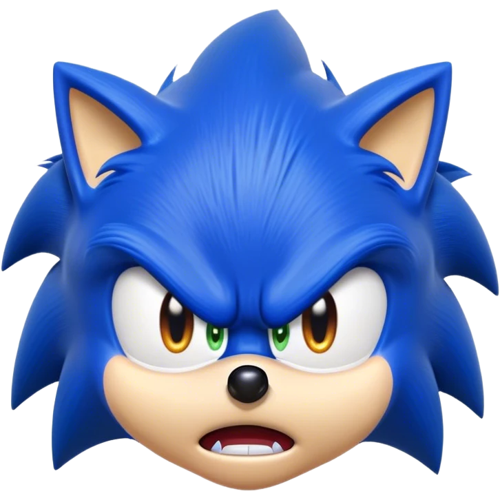 Sonic with an angry face emoji
