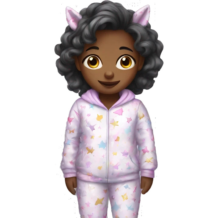 little girl in unicorn pajamas emoji