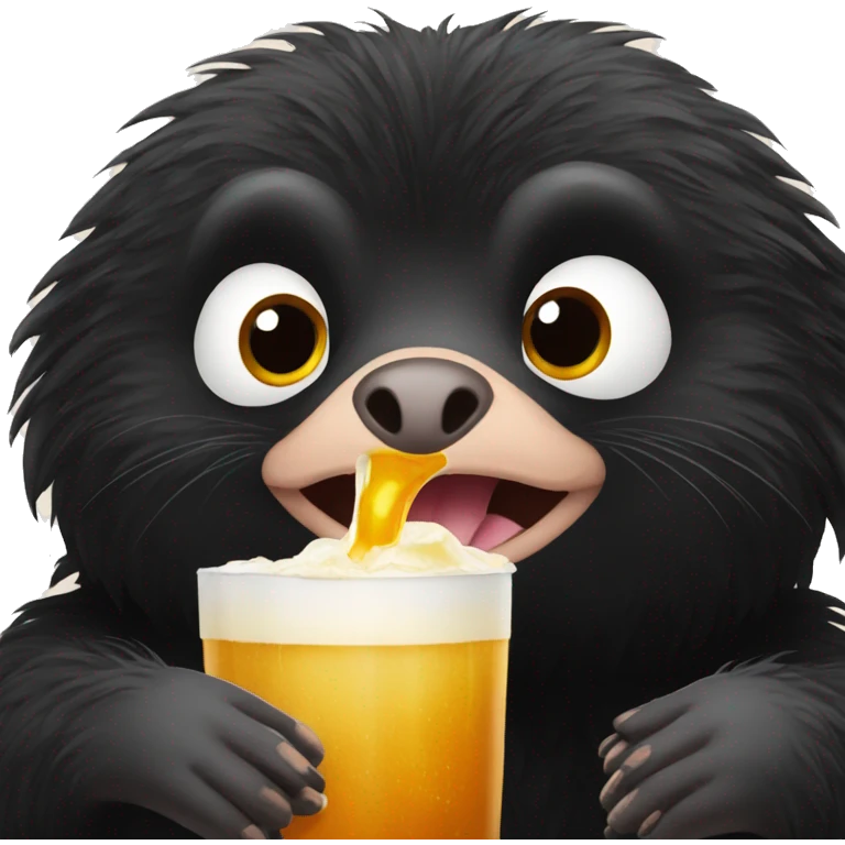 Niffler drinking butterbeer   emoji