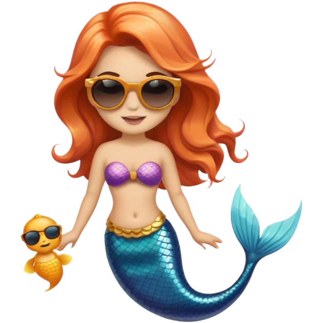 Mermaid wearing sunglasses emoji