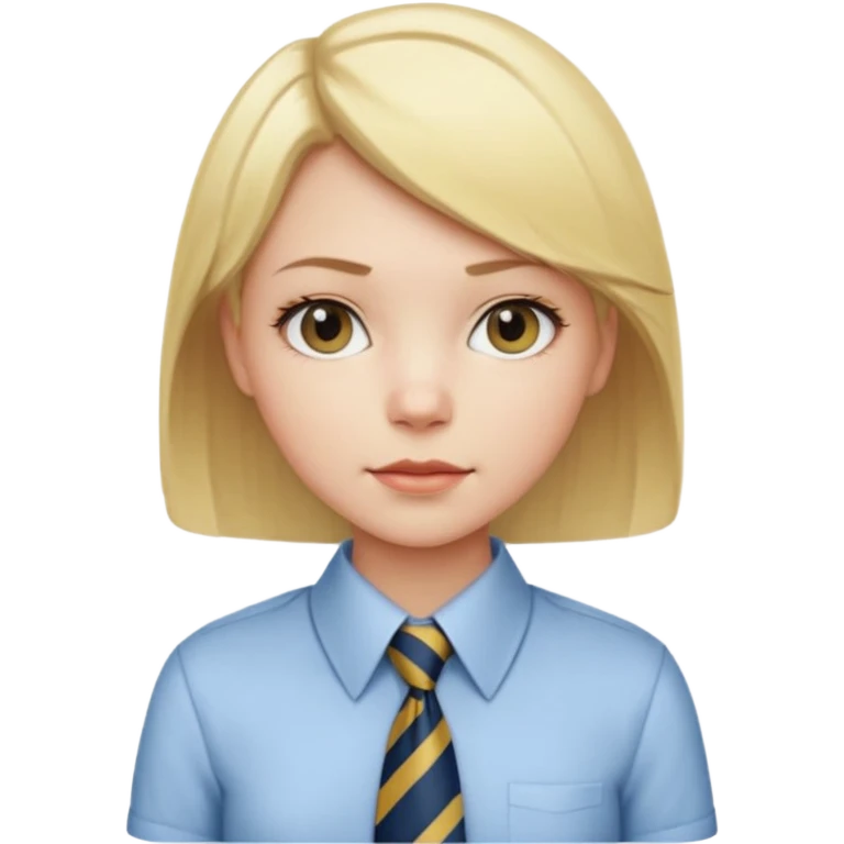 blonde girl short hair with tie  emoji
