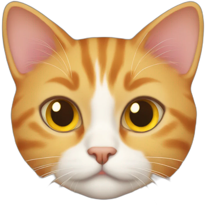 fully orange tabby short hair cat cute yellow eyes emoji