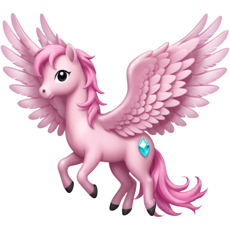 Sparkly, little, soft pink, pony wings no pony only wings. Only left and right wings  emoji
