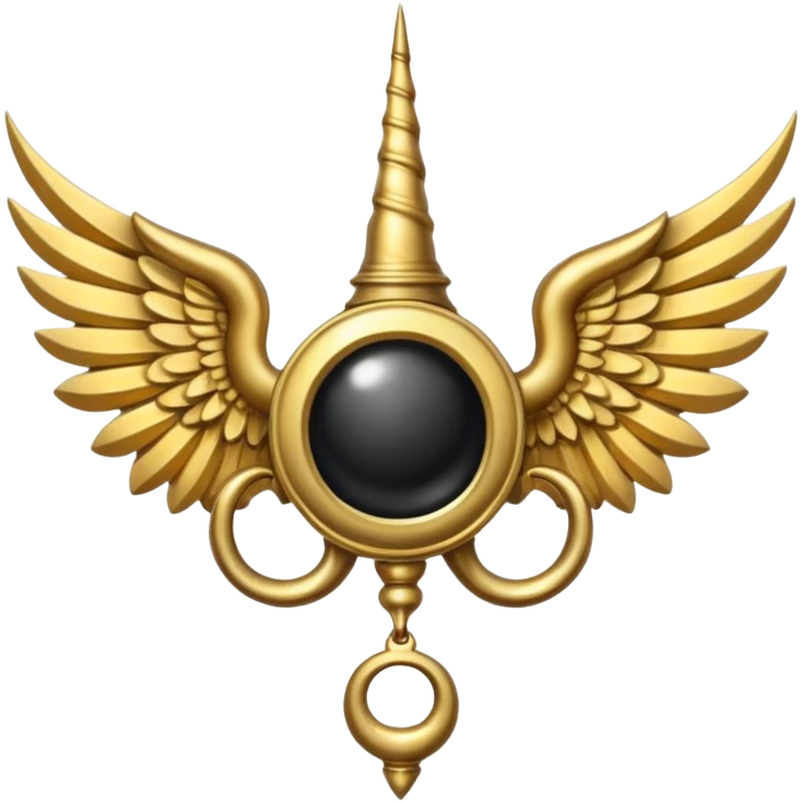 holy emblem with black wings with horn emoji