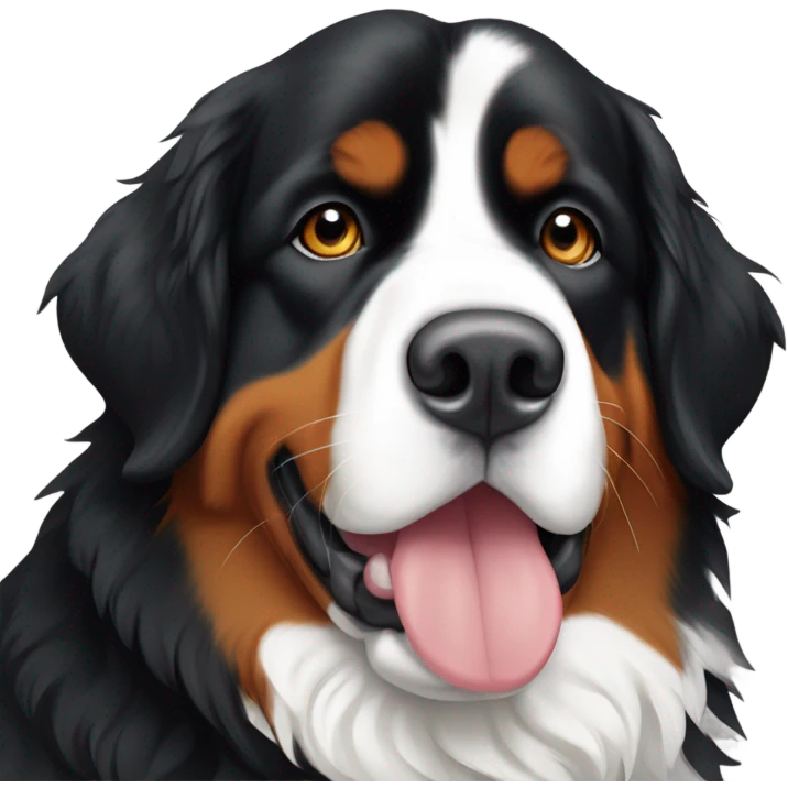 bernese mountain dog with thin white stripe on snout emoji