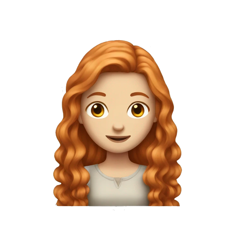 Beautiful girl with long ginger hair  emoji
