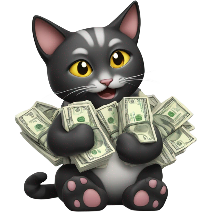Cat holding cash emoji