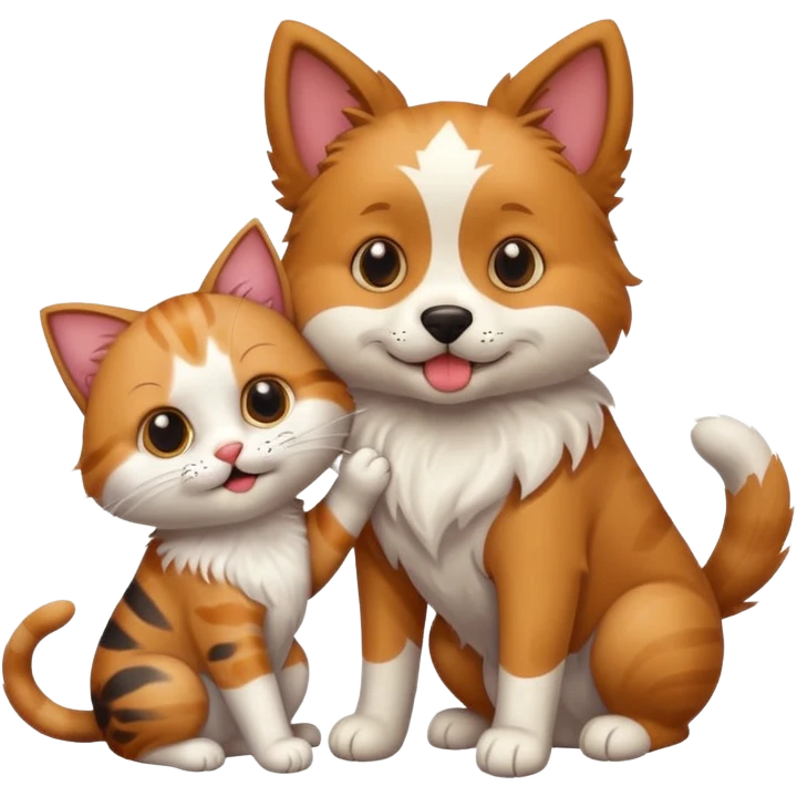 een hond met een kat emoji