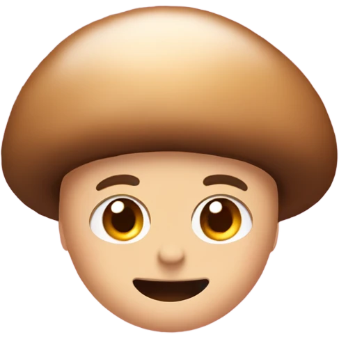 Brat with little hairs all over and a mushroom cap  emoji