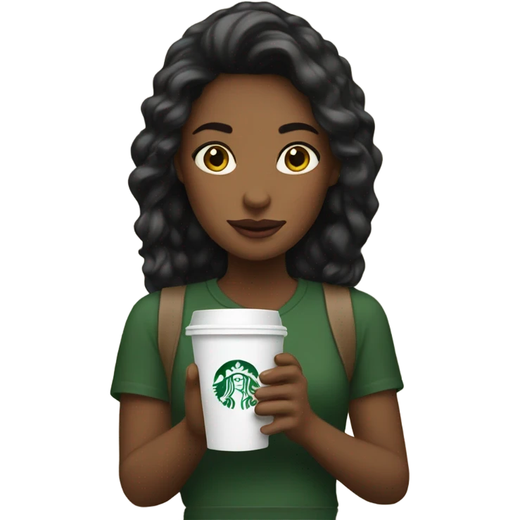 girls with Starbucks  emoji