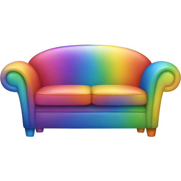 rainbow couch chair  emoji
