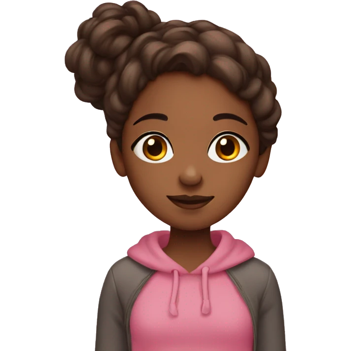 A brown skin ,girl ,pink ,cozy emoji