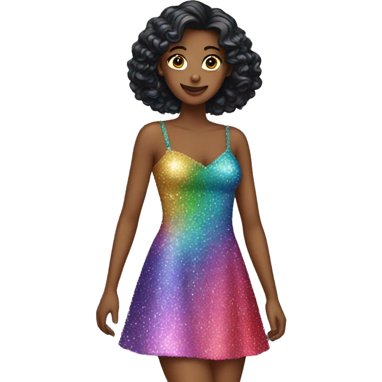 Colorful glitter dress emoji