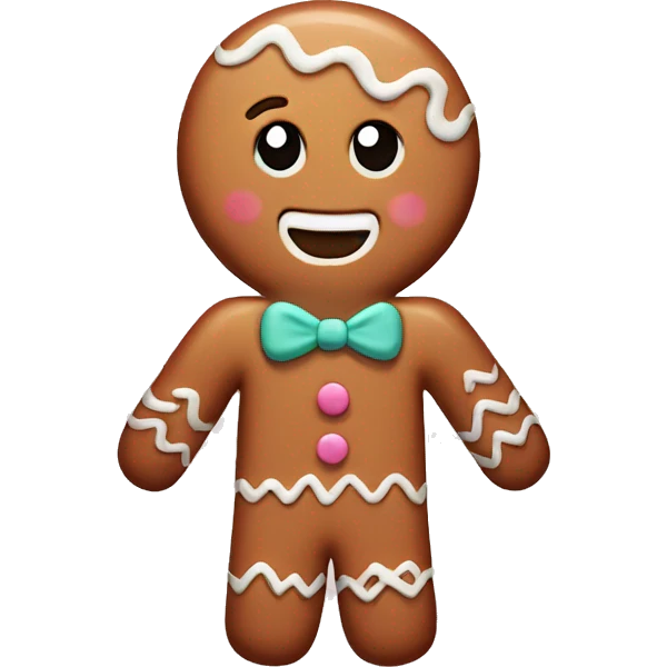 Pastel gingerbread man emoji
