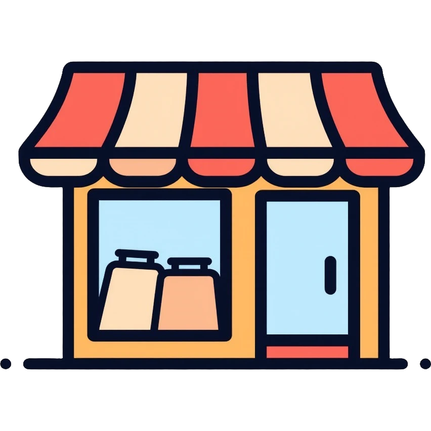 Shop storefront with awning emoji