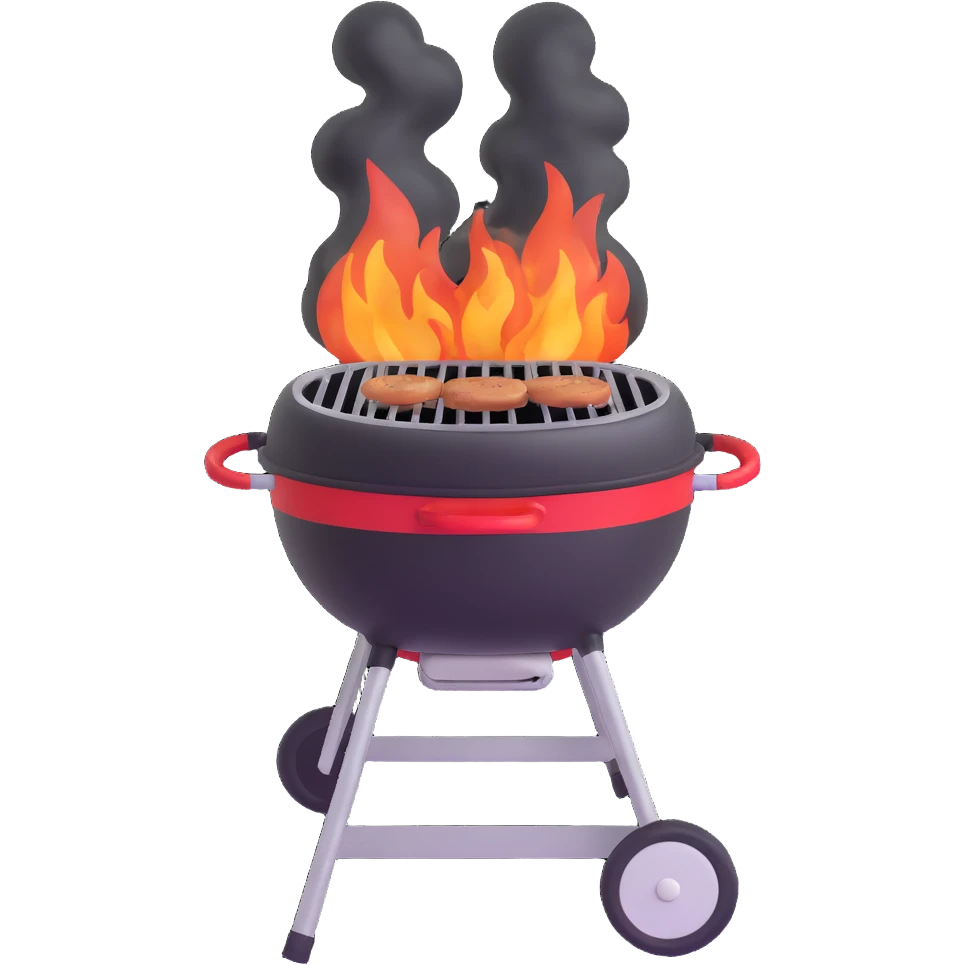 grill with smoke emoji