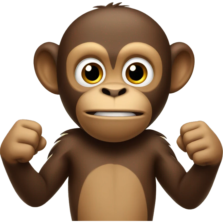 brown monkey with arms up asking question emoji
