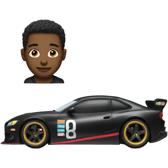 Black race car  emoji